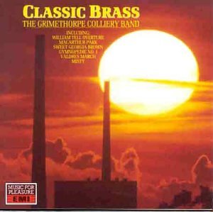 CD cover: sunset behind industrial chimneys, text “Classic Brass” and band name.