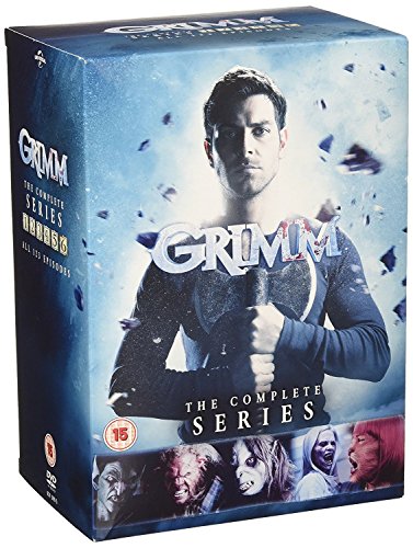 Grimm" DVD box set, seasons 1-6, featuring a man and monster imagery.