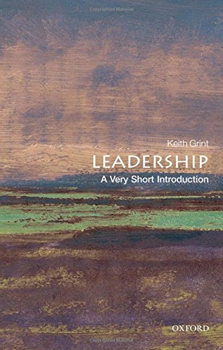 Book cover: "Leadership" by Keith Grint, with abstract landscape background.