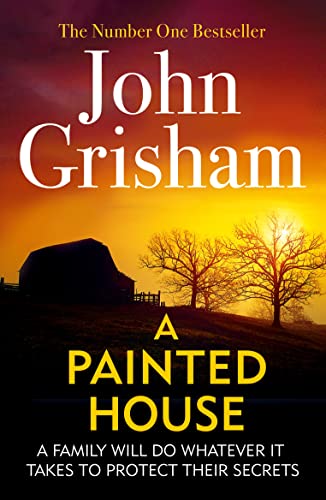 Book cover: "A Painted House" by John Grisham, with a rural sunset scene.