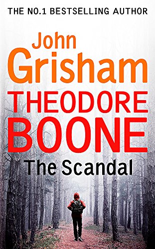 Book cover for Theodore Boone: The Scandal by John Grisham featuring a forest path.