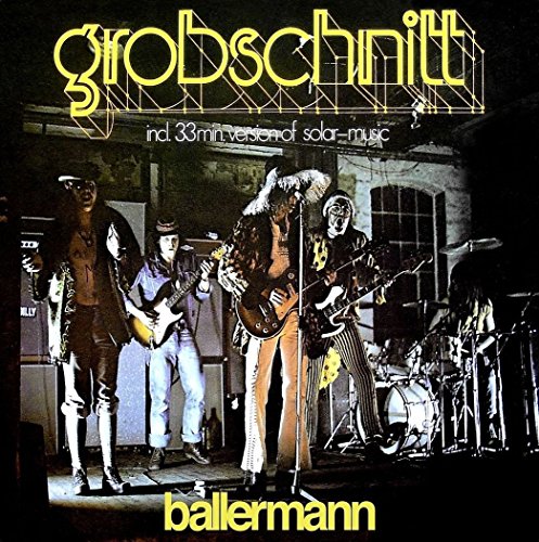Grobschnitt album cover: band performing with guitars, vintage aesthetic.