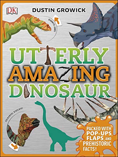 Book cover featuring colorful dinosaur illustrations and pop-up elements.