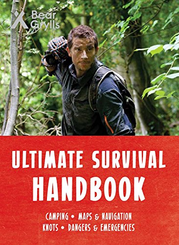 Book cover featuring Bear Grylls in a forest, with a red banner and white text.