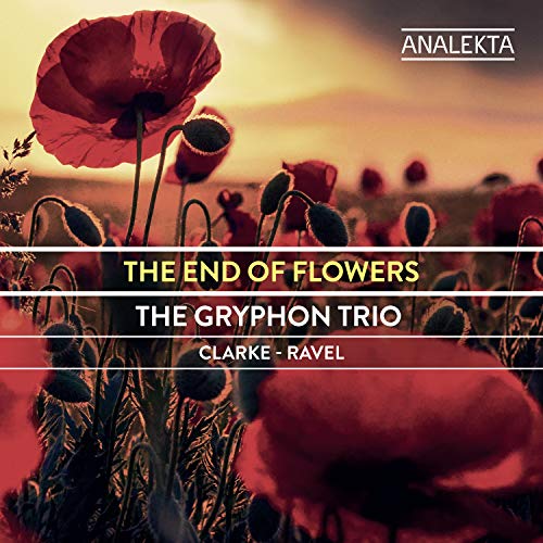 CD cover with red poppies and text: "The End of Flowers," Gryphon Trio.