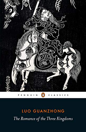 Book cover featuring a black and white woodblock print of a warrior on horseback.