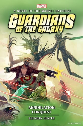 Guardians of the Galaxy novel cover featuring Star-Lord and alien figures.