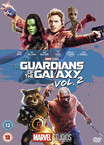 Guardians of the Galaxy Vol. 2 DVD cover with character portraits.