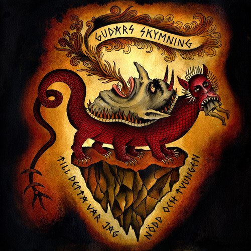 CD cover: red dragon, rhinoceros, and demon figures on a gold background.