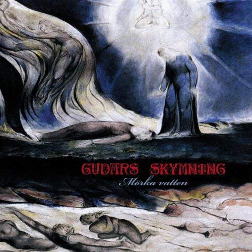 Dark, sketched figures and bodies surround the album title "Gudars Skymning.