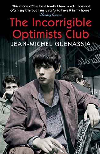 Book cover: "The Incorrigible Optimists Club" with a young man smoking.