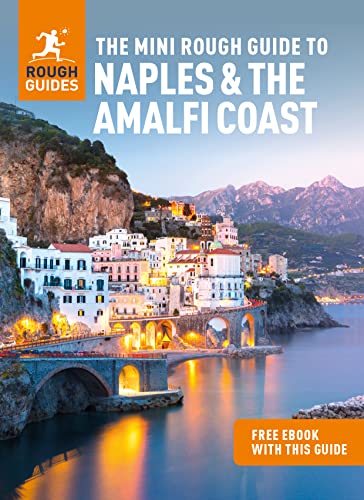 Travel guide cover featuring a coastal Italian town and mountains.