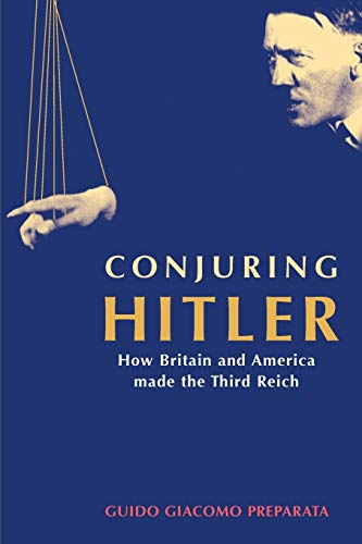 Book cover: "Conjuring Hitler" with a hand manipulating strings near Hitler’s face.