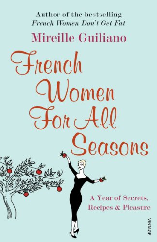 Book cover: "French Women For All Seasons" with illustration of a woman.
