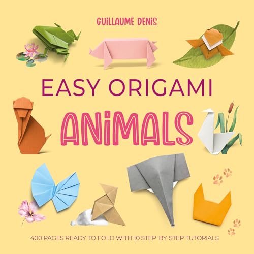 Book cover featuring colorful origami animal figures on a yellow background.