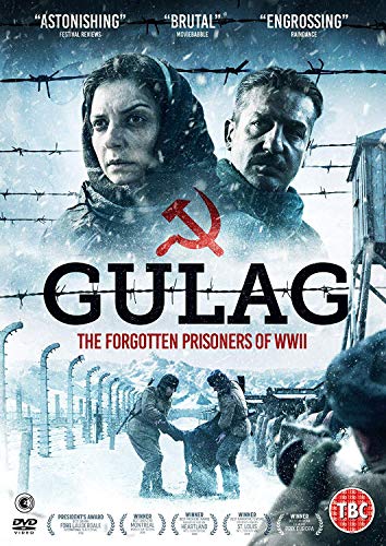 DVD cover for “Gulag” depicting prisoners and barbed wire fencing.