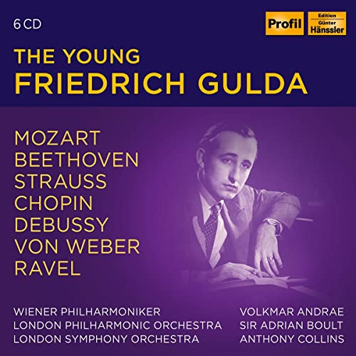 Album cover featuring a portrait of young Friedrich Gulda against a purple background.