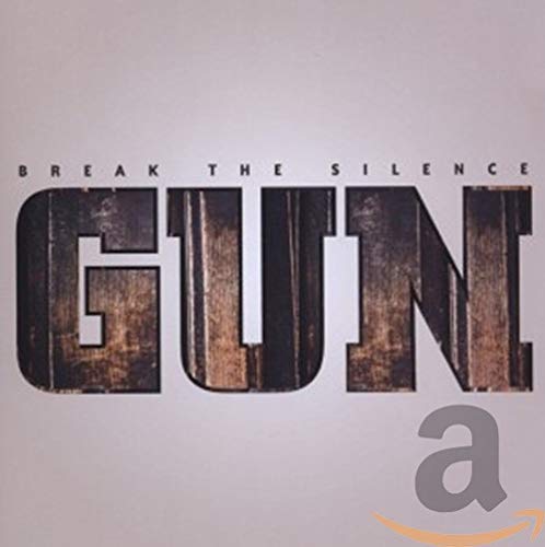 CD cover for Gun’s “Break The Silence” with distressed lettering.