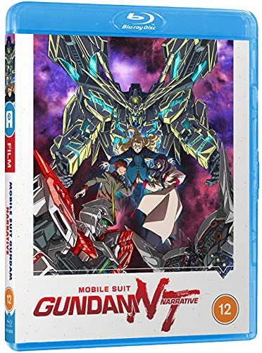 Blu-ray cover for "Gundam Narrative" featuring mecha and anime characters.