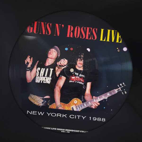 Guns N' Roses picture disc vinyl featuring Axl Rose and Slash performing live.