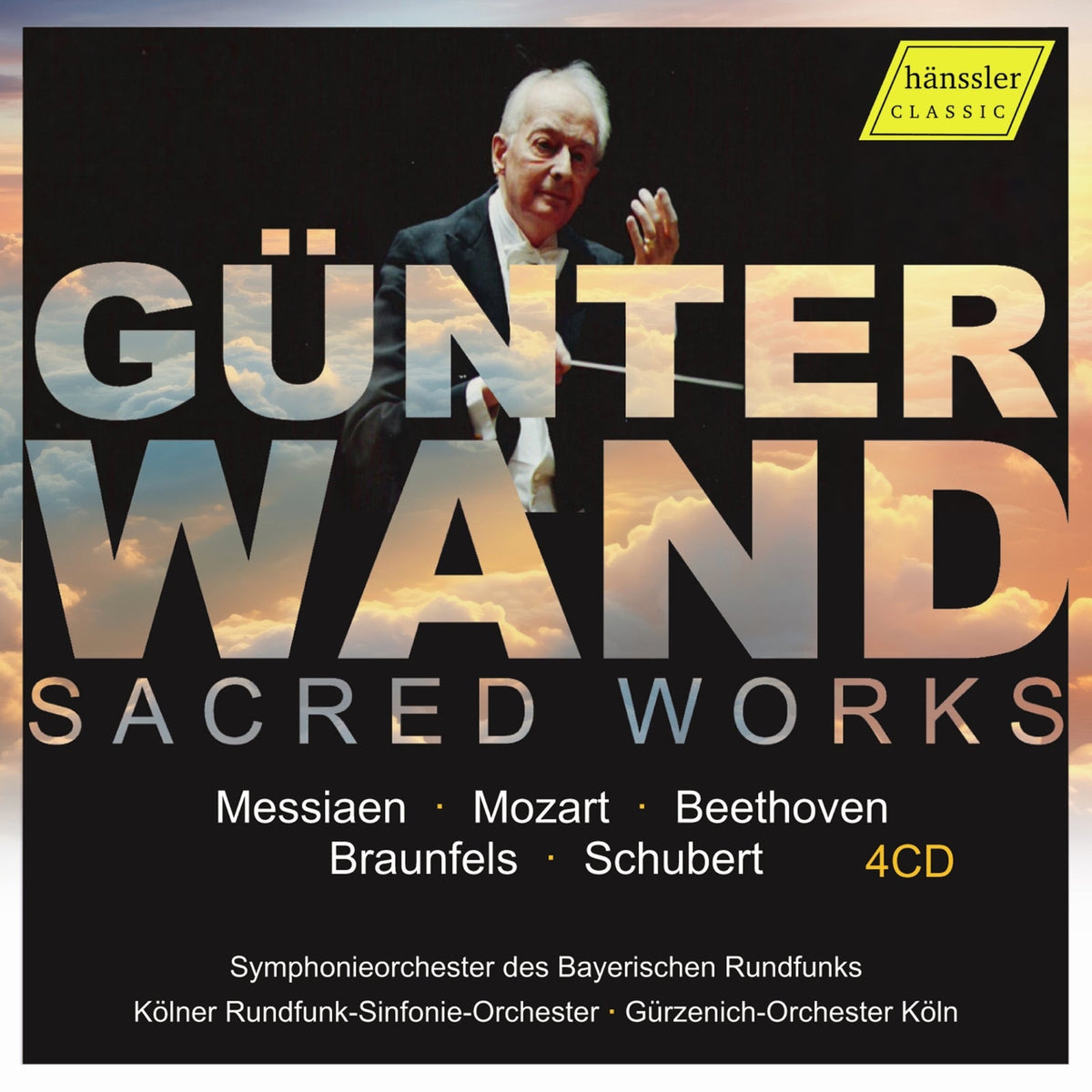CD cover featuring conductor Günter Wand with text listing composers.