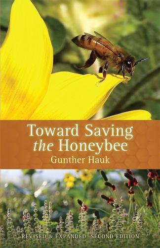 Book cover: bee on yellow flower, title "Toward Saving the Honeybee".