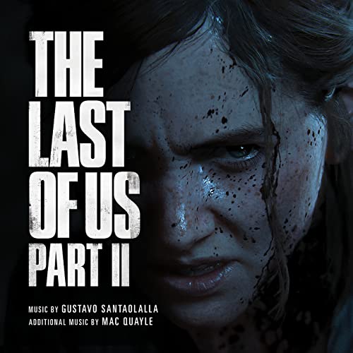 Close-up of a woman’s distressed face with “The Last of Us Part II” text.
