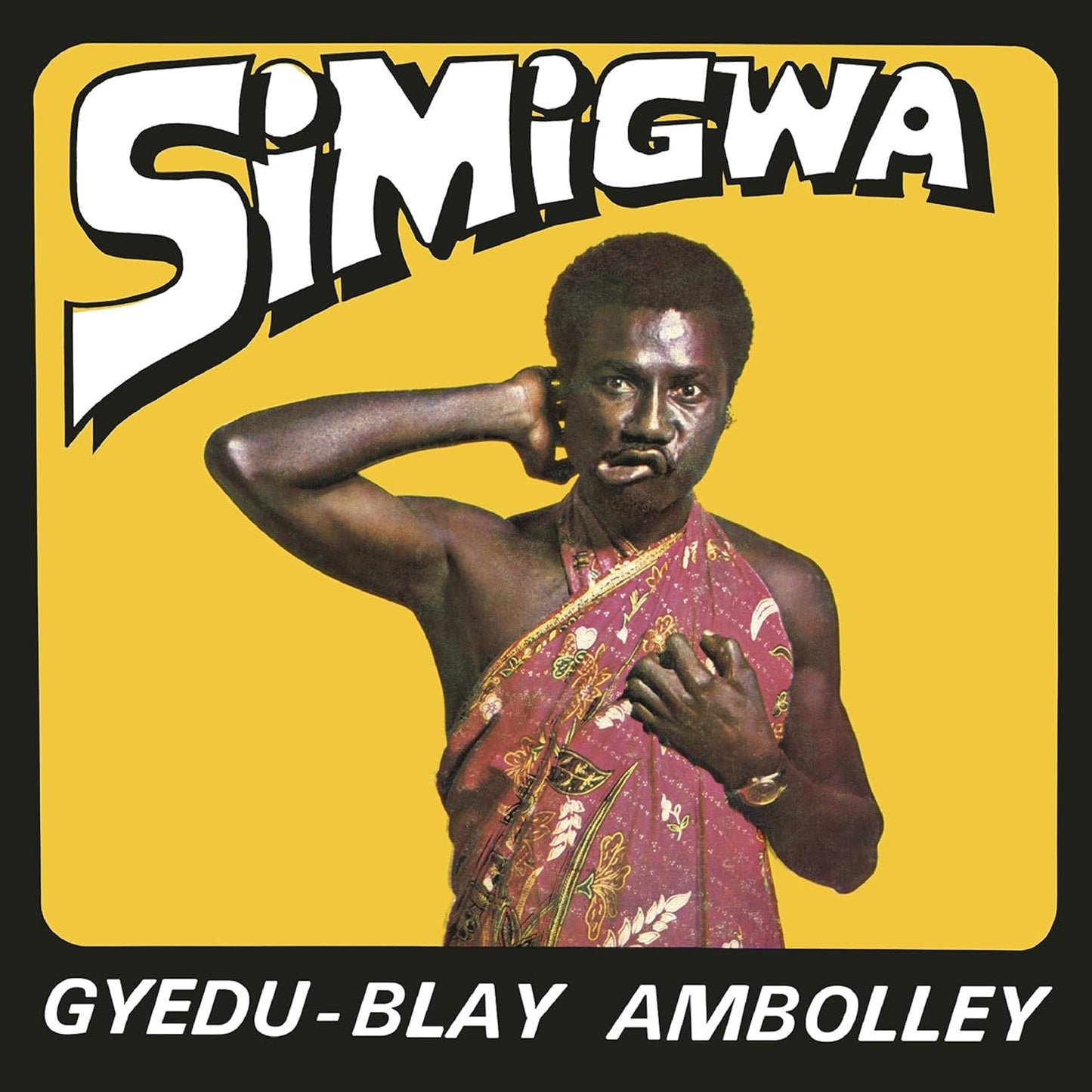 Album cover for Gyedu-Blay Ambolley’s “Simigwa” featuring a portrait of the artist.