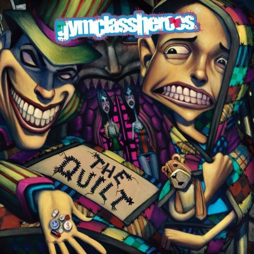 Album cover for Gym Class Heroes’ “The Quilt” featuring illustrated characters.