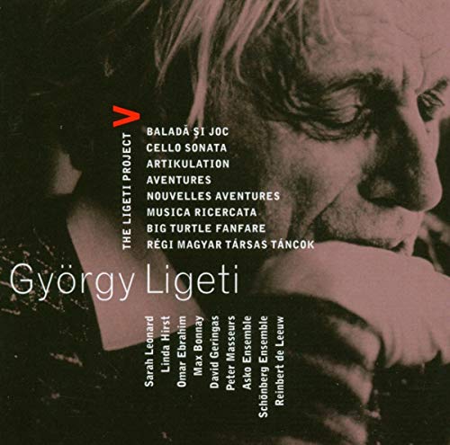 CD cover for Gyorgy Ligeti’s “Ligeti Project V” featuring a portrait.