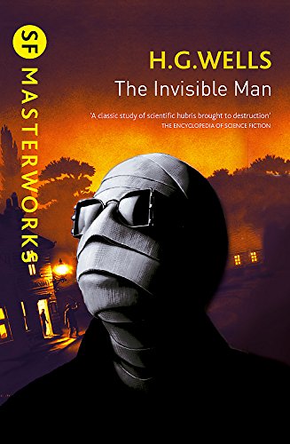 Book cover for The Invisible Man by H.G. Wells featuring a bandaged, goggled face.