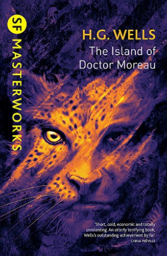 Book cover: "The Island of Doctor Moreau" featuring a leopard's face.