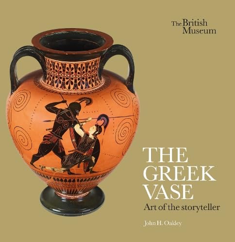 Red-figure Greek vase depicting warriors, book cover for “The Greek Vase.”