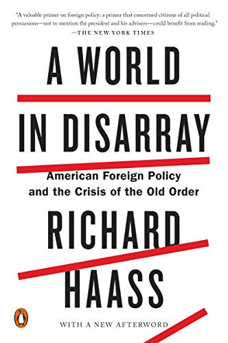 Book cover: "A World in Disarray" by Richard Haass, with red accents.