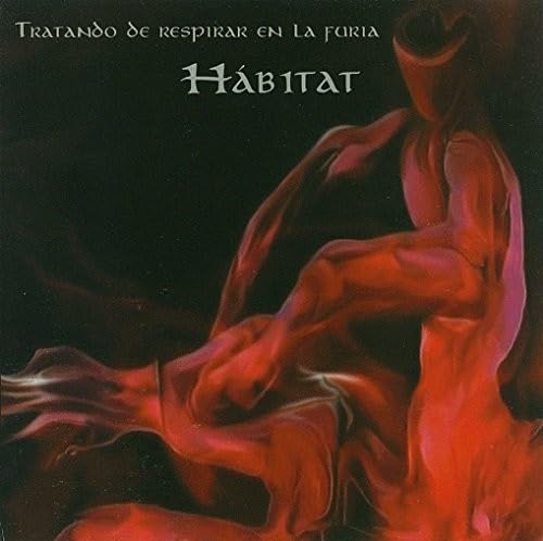 CD cover for Habitat’s “Tratando De Respirar En La F” with abstract red figures.