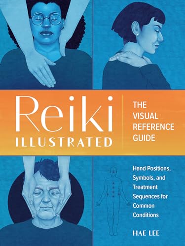Reiki Illustrated book cover with illustrations of hands-on healing techniques.