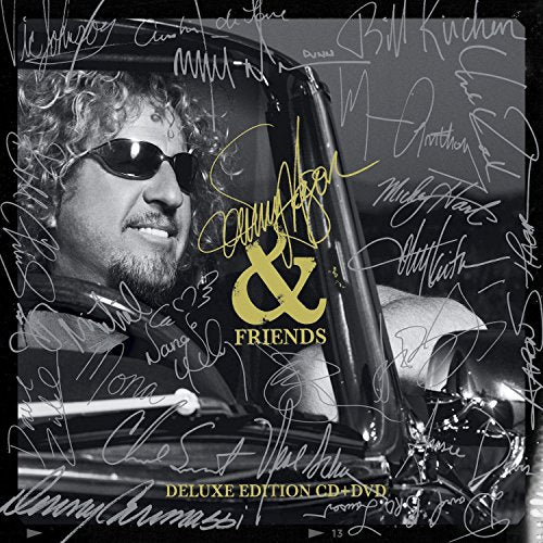 Sammy Hagar album cover with portrait and numerous signatures.