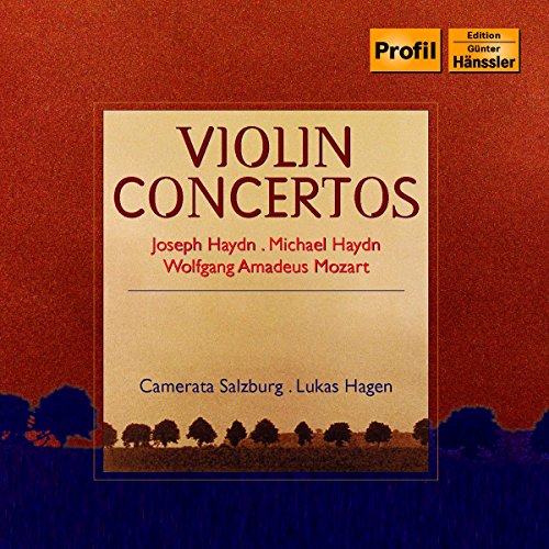 CD cover with red and beige design, featuring "Violin Concertos" and composer names.