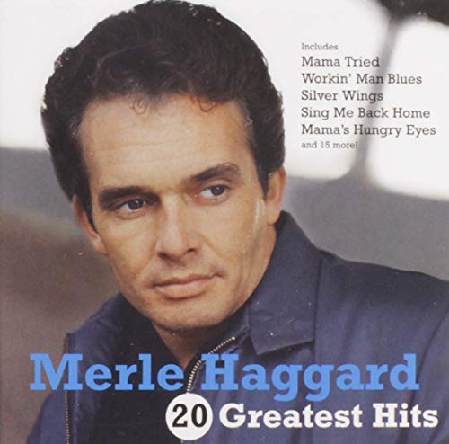 CD cover featuring Merle Haggard’s portrait and “20 Greatest Hits” text.