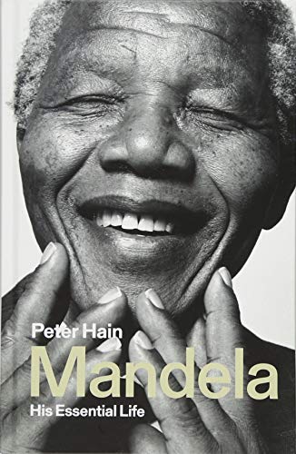 Black and white book cover featuring a close-up of Nelson Mandela smiling.