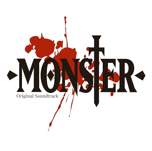 Monster" soundtrack vinyl cover with red splatter and bold typography.