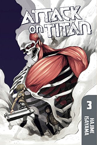 Attack on Titan volume 3 cover featuring a large, skeletal Titan.