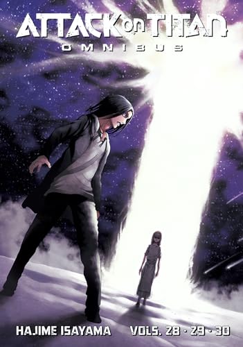 Attack on Titan Omnibus volume 10 cover with a figure and landscape.