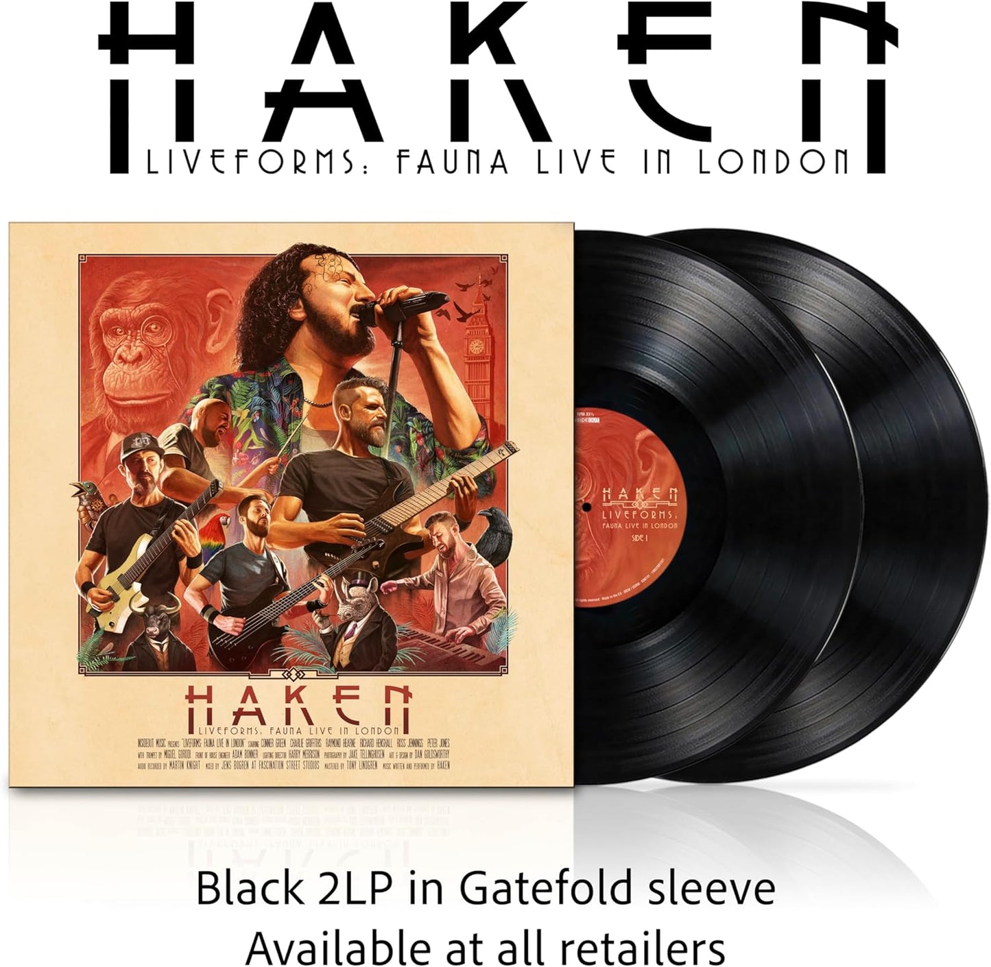 Haken "Liveforms: Fauna Live In London" vinyl record with cover art.
