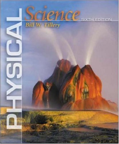 Physical Science textbook cover with a volcanic landscape image.