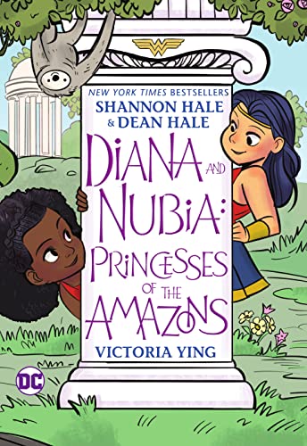 Book cover featuring two young girls and classical architecture.