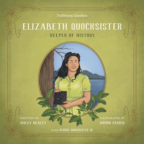 Book cover: illustrated portrait of Elizabeth Quocksister, holding a black box.