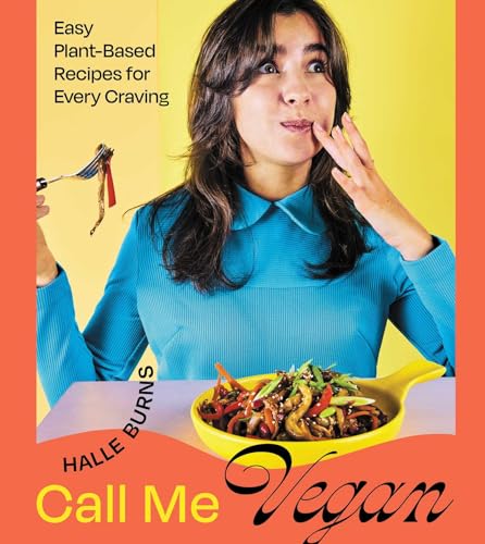 Cookbook cover featuring a woman with vegan pasta and the title “Call Me Vegan.”