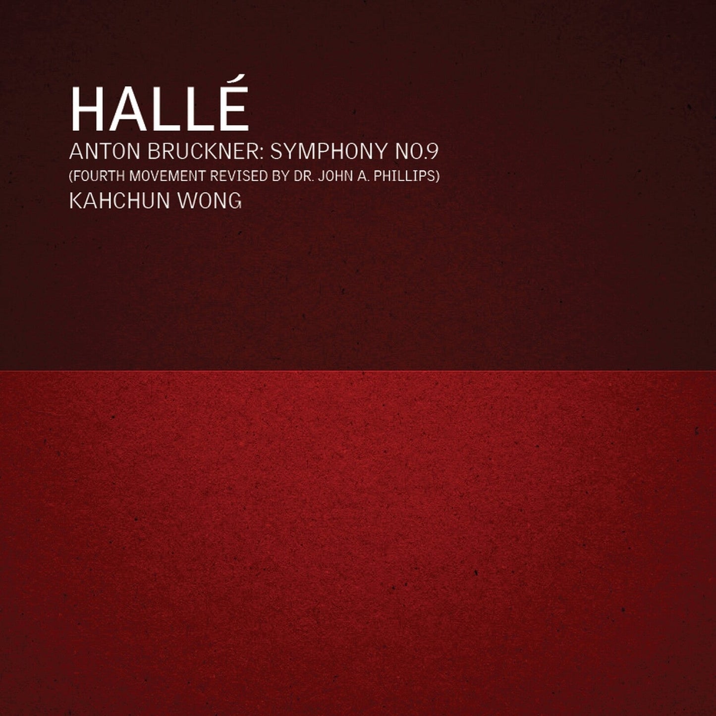 Red CD cover for Halle Orchestra’s Bruckner Symphony No. 9.