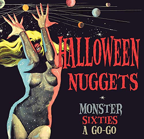 CD cover: Retro illustration of a monster woman against a starry sky.